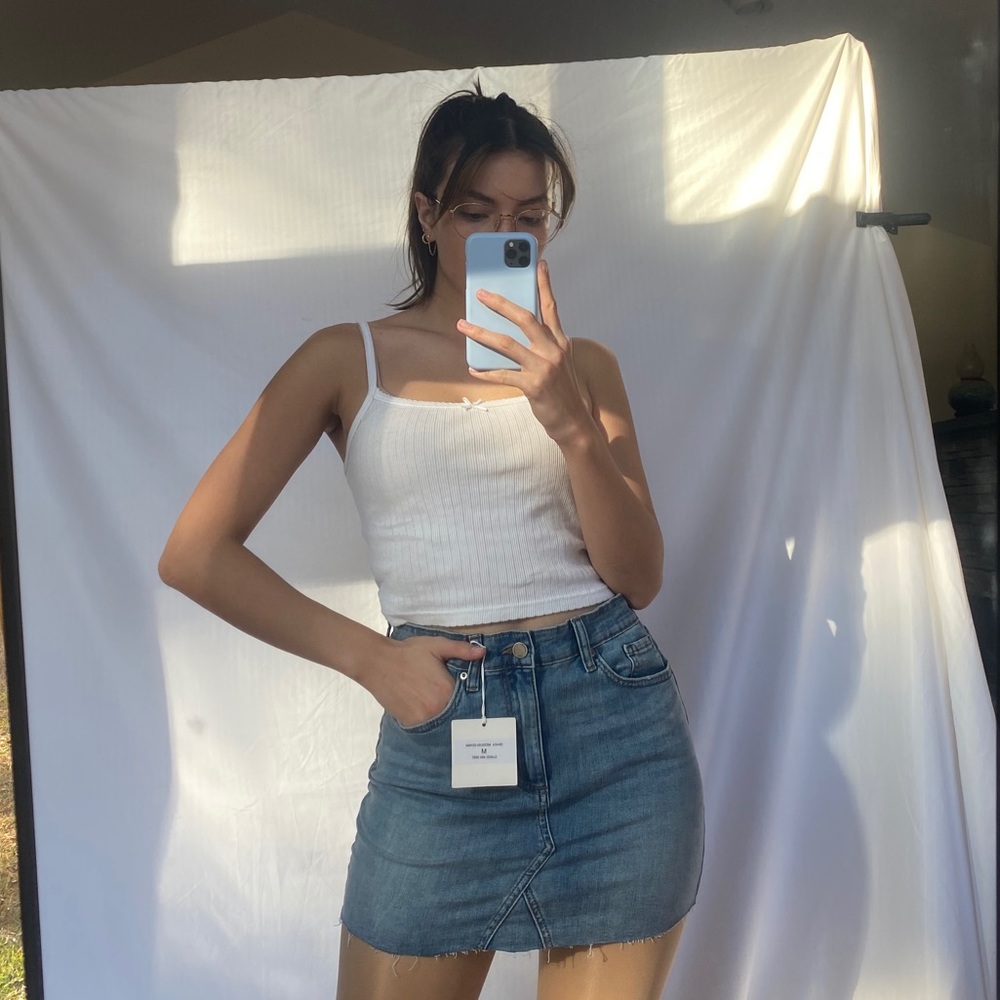 Denim mini skirt